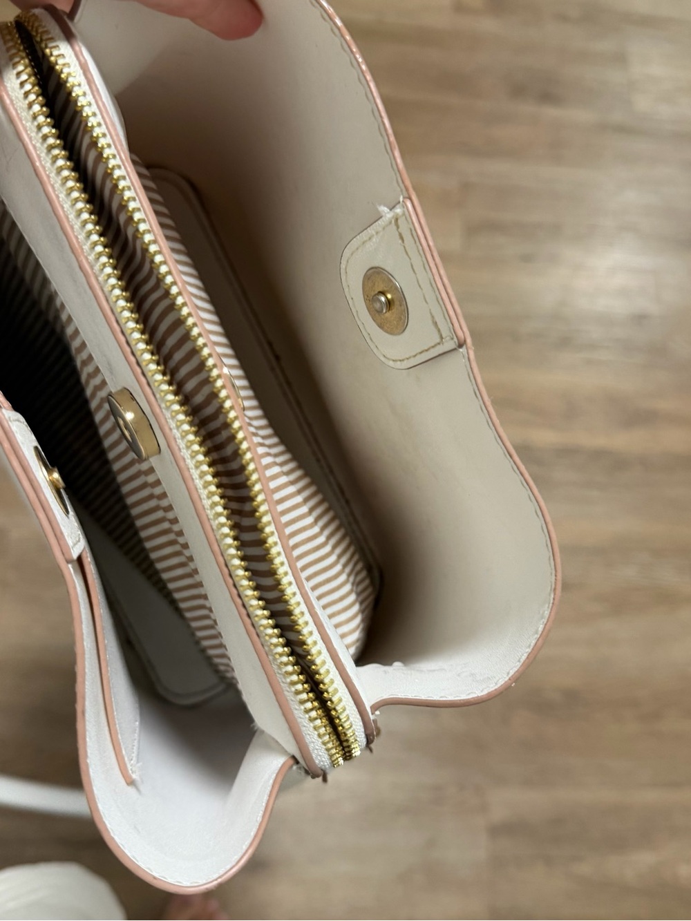 Nanette Lepore Cream and Tan Crossbody Bag - Picture 3 of 3